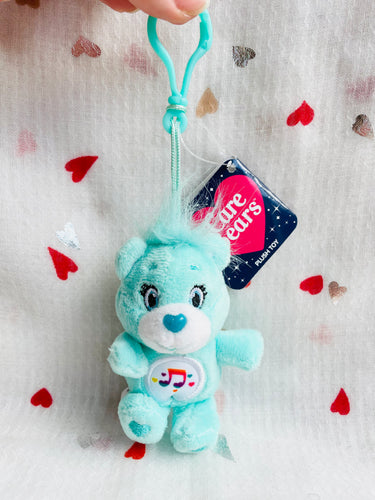 Care Bears 10cm Plush Keyring - Heart Song Bear Care Bears